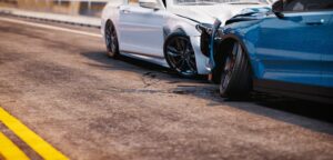 Two vehicles involved in a car accident on a Florida roadway